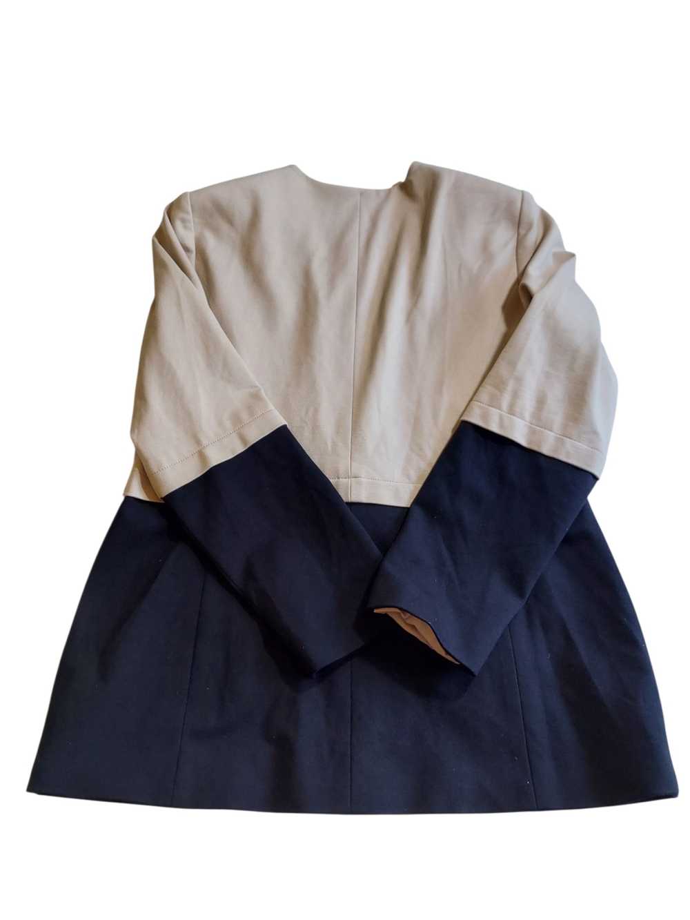 NWT Doncaster Beige Black Colorblock Zip Front Jacket Blazer Size 12 Career - Picture 3 of 10